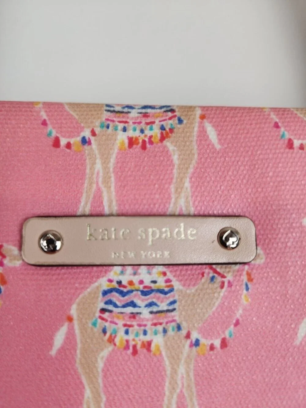 ! As Is ! Kate Spade Spice Things Up Camel Print Shopper Tote Bag DIY Repair